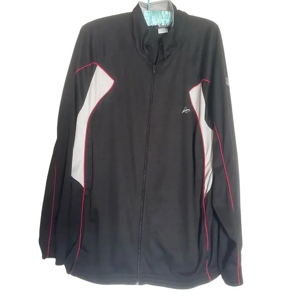 Athletech Black Colorblock Full Zip Activewear Performance Jacket Men's Large